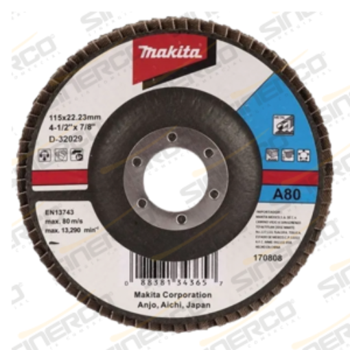 Imagen de MULTIDISCO FLAP DESBASTE 7" GRANO 80 MAKITA C/10 P