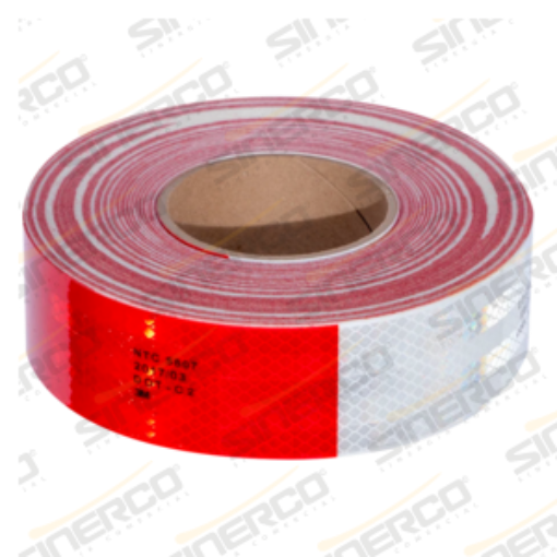 Imagen de 3M 983 CINTA REFLEJANTE ROJO-BLANCO .048 X 45.72 M