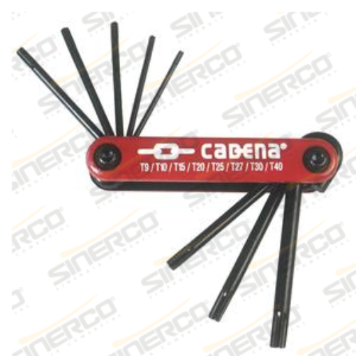 Imagen de JUEGO LLAVES TORX 8PZ ROJO HFA008 CADENA