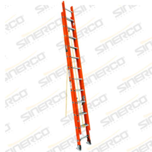 Imagen de ESCALERA EXTENCION FIBRA VIDRIO ROJA 12-24 PELDAÑO