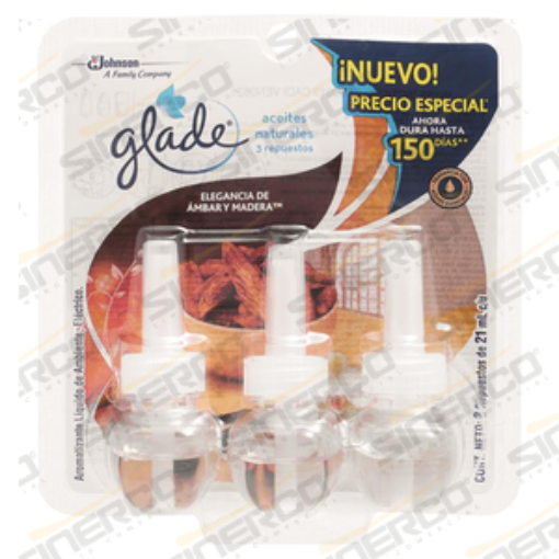 Imagen de GLADE PLUG INS ACEITES NAT 3PK 21ML MADERA