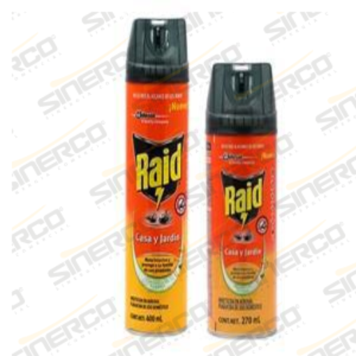Imagen de INSECTICIDA RAID CASA Y JARDIN NARANJA AER 270ML