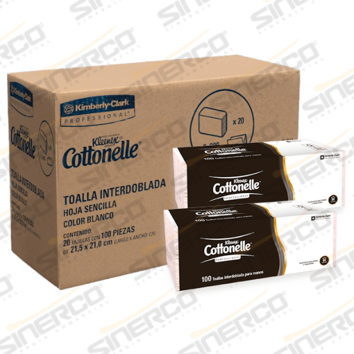 Imagen de KIMBERLY KLEENEX COTTONELLE  TOALLA INTERDOBLADA KLEENEX COTTONELLE TOALLAS 100 TOALLAS TIPO DE HOJA HOJA SENCILLA      